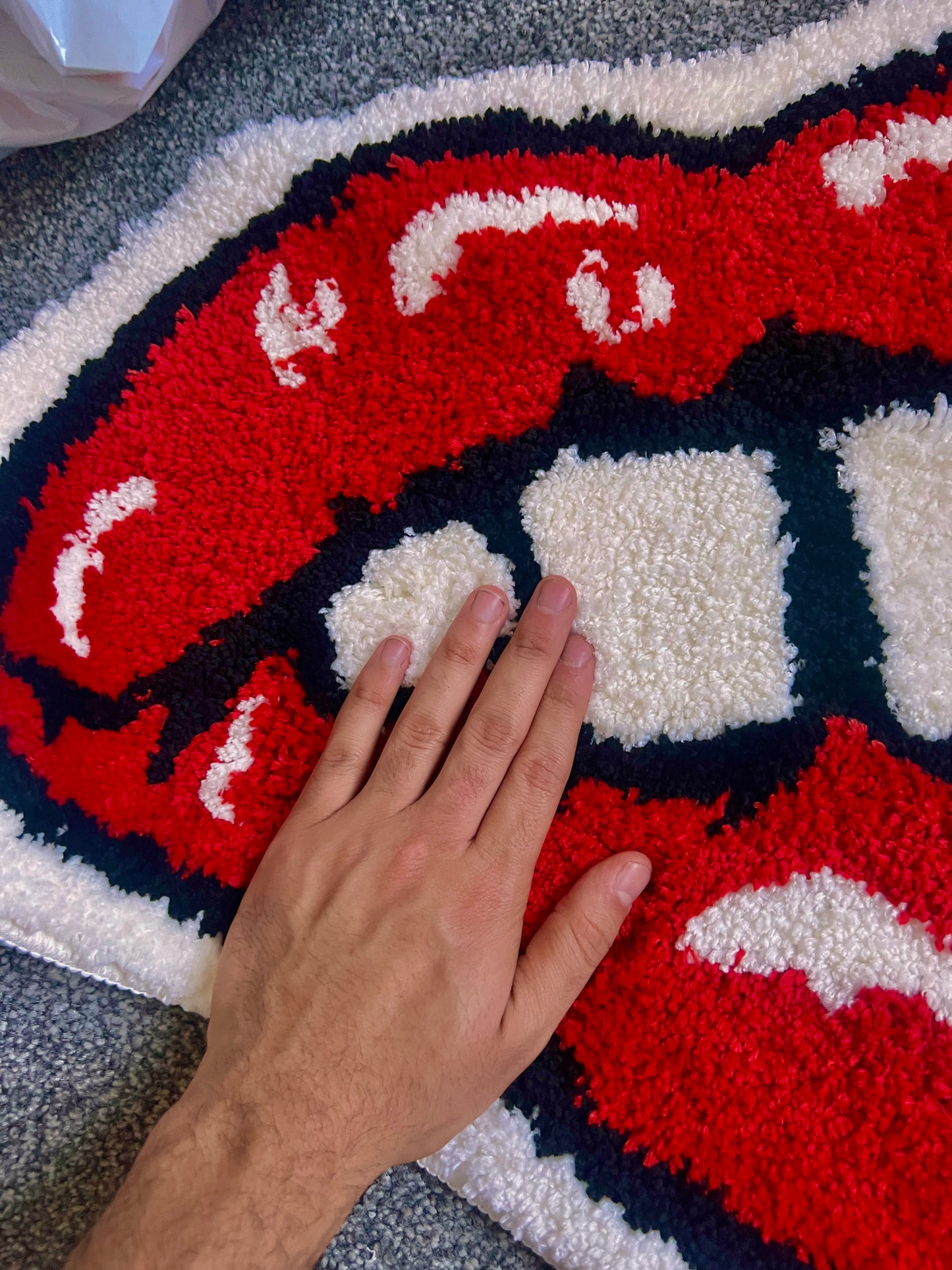 Red Lip bite* Tufted Rug