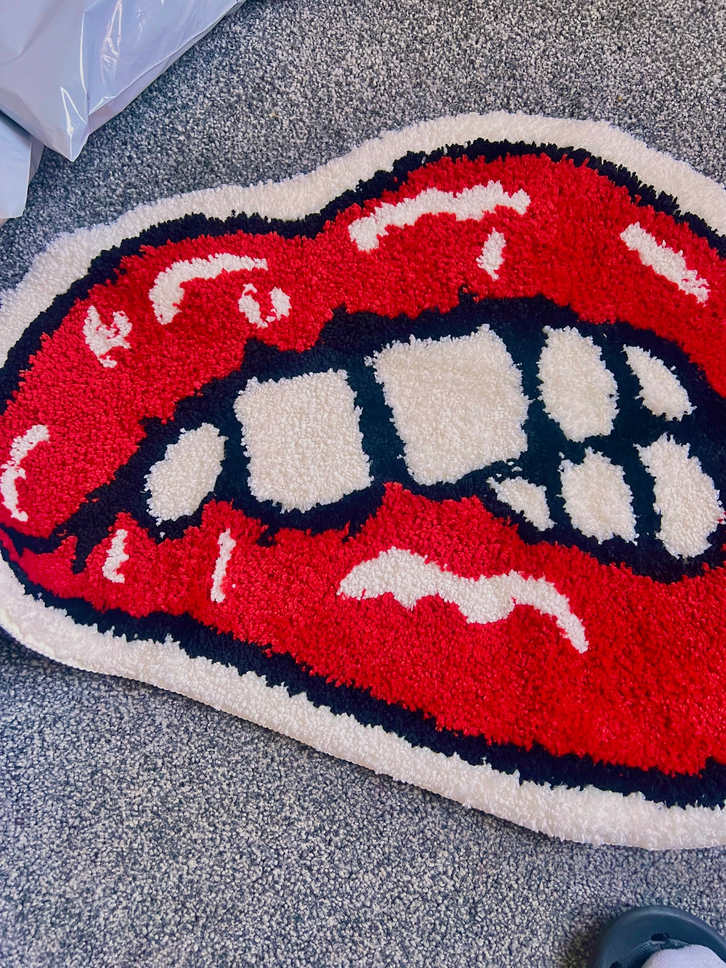 Red Lip bite* Tufted Rug